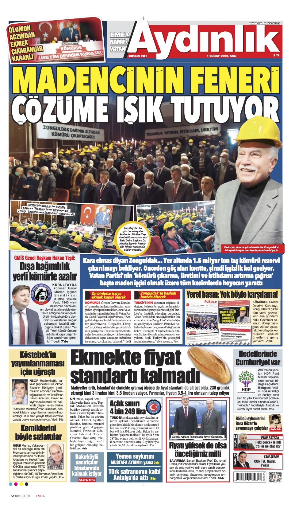 Aydinlik Gazetesi 1 Şubat 2022